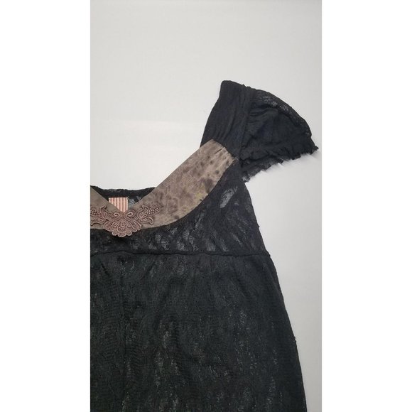 Free People Intimately Sheer Black Lace Top W cap - Picture 5 of 8